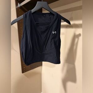 Sleek Black Sleeveless Crop Top